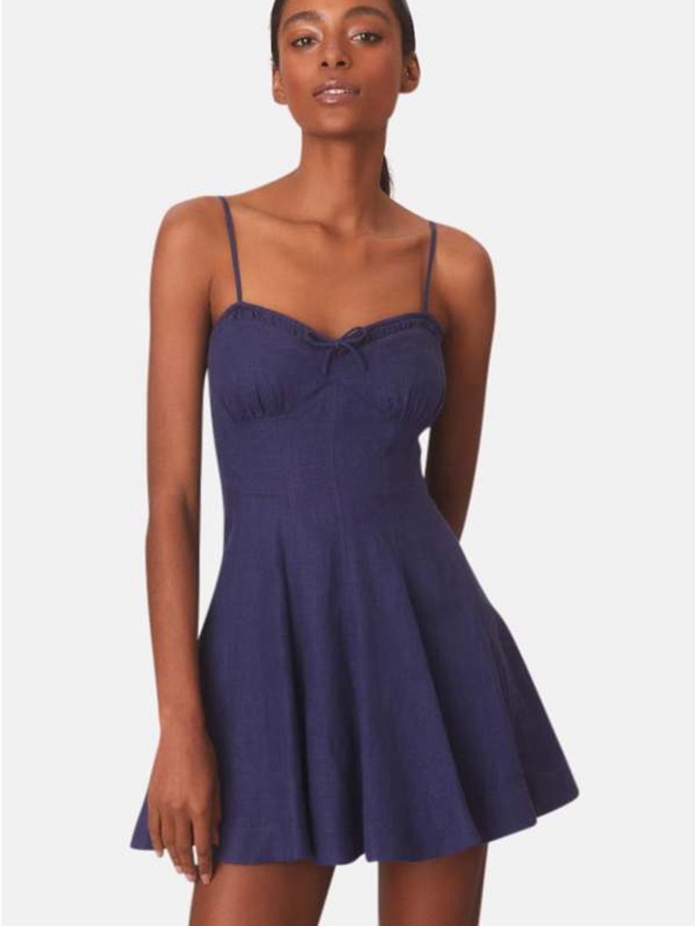 LoveShackFancy Shai sweetheart mini linen dress